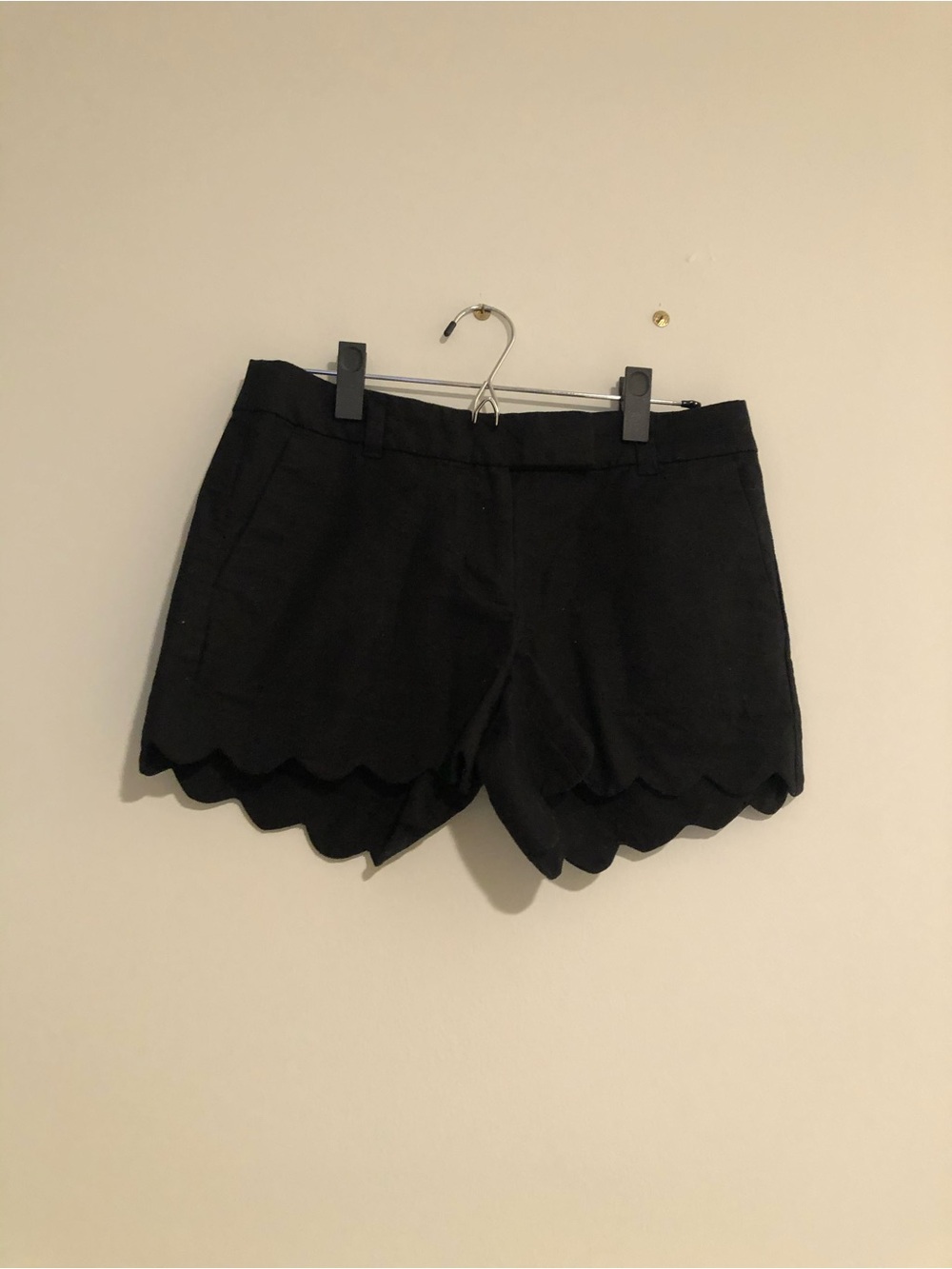 J. Crew Black Scalloped Hem Shorts